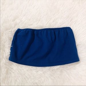 Cropped Royal Blue Bandeau Tube Top